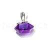 Natural Amethyst Double Terminal Pointed Pendants PW-WG56774-02-1