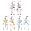 3Pairs Acrylic Flower Tassel Stud Earrings EJEW-TA00648-2