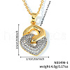 Geometric Inlaid Brass Cubic Zirconia Hollow Necklace KQ8718-3-3