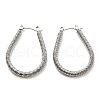 304 Stainless Steel Teardrop Hoop Earrings EJEW-B023-04P-1