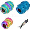  3Pcs 3 Style Outdoor EDC Tool Titanium Alloy Parachute Rope European Beads FIND-NB0004-97A-1