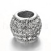 Antique Silver Plated Alloy Rhinestone European Beads X-CPDL-E036-E03-1