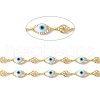 Handmade Eco-friendly Brass Horse Eye & Windmill Link Chain CHC-E025-13G-2