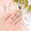 SUPERFINDINGS 16Pcs 8 Style  Rack Plating Brass Micro Pave Cubic Zirconia Charms ZIRC-FH0001-17-4