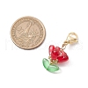 Glass Flower Pendant Decorations HJEW-MZ00206-05-3