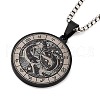 Retro Mandala 201 Stainless Steel Box Chain Constellation Pendant Necklaces for Women Men NJEW-M223-01H-1