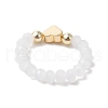 Glass & Brass Beaded Stretch Rings for Women RJEW-JR00858-5