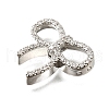 Brass Micro Pave Clear Cubic Zirconia Bowknot Multi-Strand Links KK-V008-27P-2