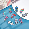 SUNNYCLUE 30Pcs 6 Colors Alloy Enamel Connector Charms ENAM-SC0003-07-4