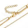 304 Stainless Steel Double Layer Necklaces NJEW-M183-01G-2