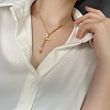 304 Stainless Steel Clear Cubic Zirconia Letter M Pendant Necklaces for Women FS-WG85B8F-01-2