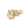 Brass Micro Pave Cubic Zirconia and Glass Pendants KK-Q068-08G-2