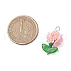 Glass Seed Beaded Flower Pendants PALLOY-MZ00521-3