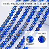 SOFPLATE 3 Strands Two-Tone Crackle Baking Painted Transparent Glass Beads Strands CCG-SP0001-01B-2