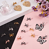 SOFPLATE 50Pcs 5 Colors Bowknot Brass Stud Earring Findings KK-SP0001-47-4