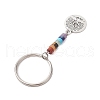 Natural Lapis Lazuli Green Aventurine Tiger Eye Red Jasper Lepidolite Howlite Red Aventurine & Alloy Keychain KEYC-JKC00813-6