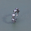 Brass Cubic Zirconia Cuff Rings UC0464-1