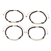4pcs Natural Coconut & Natural Cultured Freshwater Pearl Braided Bead Bracelets for Women BJEW-JB11659-4