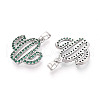 Brass Micro Pave Cubic Zirconia Pendants KK-N257-71P-2