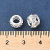 Brass Micro Pave Clear Cubic Zirconia European Beads KK-A254-16S-2