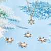 Beebeecraft 10Pcs Christmas Themed Brass Micro Pave Clear Cubic Zirconia Pendants ZIRC-BBC0002-87-4