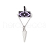 Cylinder Seed Beaded Eye Pendants PALLOY-MZ00650-03-1