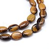 Natural Tiger Eye Flat Oval Bead Strands G-M206-19-3