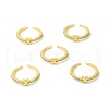Clear Cubic Zirconia Initial Letter Open Cuff Ring RJEW-H120-09G-X-4