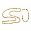 Ion Plating(IP) 304 Stainless Steel Wheat Chain Bracelets & Necklaces Jewelry Sets SJEW-B019-04B-G-1