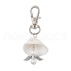 4Pcs 4 Styles Angel Alloy & Natural Shell Pendant Decorations HJEW-JM02016-3