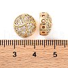 Brass Micro Pave Clear Cubic Zirconia Beads KK-S389-26G-3