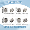 SOFPLATE 100Pcs 4 Styles Tibetan Style Alloy European Beads MPDL-SP0001-02-2