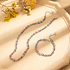Stainless Steel Enamel Cable Chain Bracelets & Necklaces Sets for Women PT7078-1