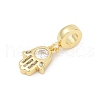 Brass Micro Pave Cubic Zirconia European Dangle Charm KK-U062-24G-2