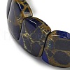 Synthetic Rectangle Gold Clinquant Stone Stretch Bracekets G-P549-01A-3