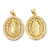 Rack Plating Brass Micro Pave Cubic Zirconia Pendants KK-M252-06G-1