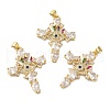 Rack Plating Brass Pave Cubic Zirconia Pendants KK-O142-53G-1