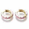 Brass Huggie Hoop Earrings EJEW-S209-05E-3