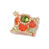 Glass Seed Beaded Pendants PALLOY-MZ00423-03-3