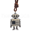 Robot Alloy Pendant Cowhide Cord Necklaces FS-WG42062-01-5