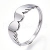 304 Stainless Steel Wing Adjustable Ring for Women RJEW-T027-10P-1