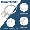 BENECREAT Rhodium Plated Sterling Silver Adjustable Ring Components STER-BC0002-32-4