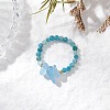 Natural Aquamarine Beaded Rings RJEW-TA00191-05-1