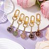Stainless Steel Macrame Chain Pouch Round Natural Lapis Lazuli & Amethyst & Green Aventurine & Carnelian & Rose Quartz Holder Pendant Decorations HJEW-JM02051-01-2