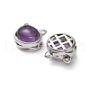 Brass Pave Natural Amethyst Multi-Strand Links KK-D366-01P-G-2