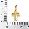 Brass Pave Natural White Shell Pendants KK-S522-01E-G-3