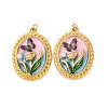 304 Stainless Steel Enamel Pendants STAS-U061-48G-03-1
