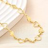Brass Heart Link Chain Necklaces NJEW-D314-01G-2