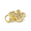 Brass Micro Pave Clear Cubic Zirconia Butterfly Charms ZIRC-F132-37G-3