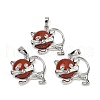 Natural Red Jasper Kitten Pendants G-J386-C17-16-1